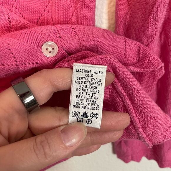 Vintage Lilly Pulitzer Pink Cardigan Size Medium - Picture 3 of 6